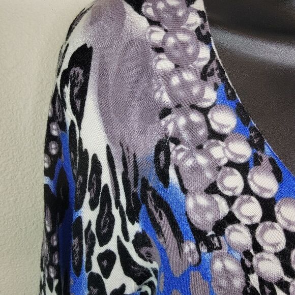 Cache Leopard Print Rhinestone Embellished Knit Cardigan Size Medium - Picture 4 of 8